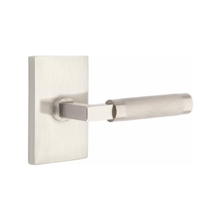 Emtek L-Square Stem Knurled Lever Left Hand 2-3/8 in Backset Privacy for 1-1/4 in to 2 in Door 5212US15.LSUS15.KNUS15.LH